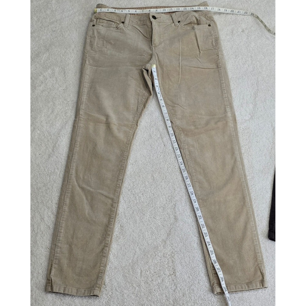 SONOMA Women Size 12 LONG Skinny‎ Stretch Corduroy Pants Tan - Picture 2 of 9